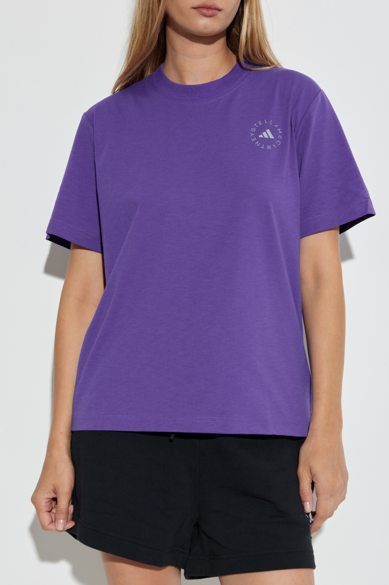 Purple T-shirt with logo ADIDAS by Stella McCartney - Vitkac